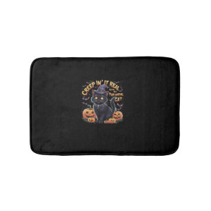 Tapis De Bain Creepin' It Real_ Adorable Chat Noir Halloween Tee