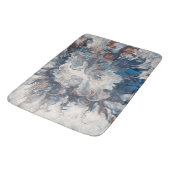 Tapis De Bain Crème Abstraite de Bronze Bleu Contemporain Gris (Angle)