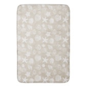 Tapis De Bain Crème Beige Blanc Coques De Plage (devant Vertical)