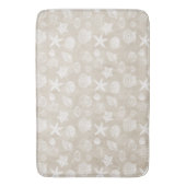 Tapis De Bain Crème Beige Blanc Coques De Plage   (devant Vertical)