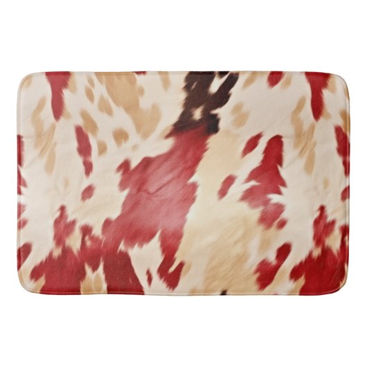 Tapis De Bain Crème blanche rouge Cowgirl occidentale (Devant)