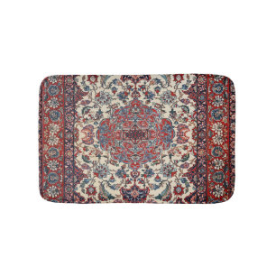 Tapis De Bain Crème bleu perse 