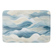 Tapis De Bain Crème Bleue Mer Sable Océan Vagues (Devant)