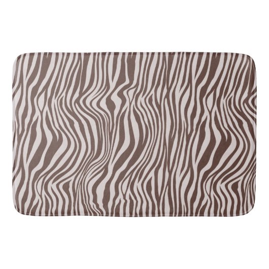 Tapis De Bain Crème Brown Zebra Print (Devant)