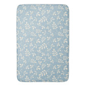 Tapis De Bain Crème Feuille agrafée sur Motif Répété bleu (devant Vertical)