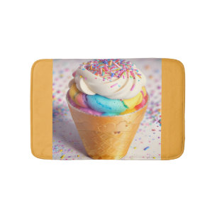 Tapis De Bain Crème glacée Arc-en-ciel arrosées