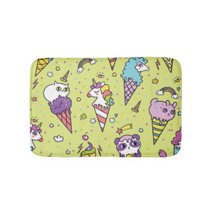 Tapis De Bain Crème glacée Pop Cute : Motif animal