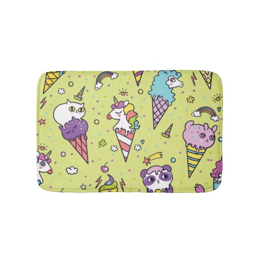 Tapis De Bain Crème glacée Pop Cute : Motif animal (Devant)