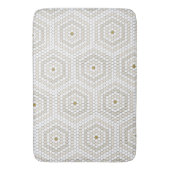Tapis De Bain Crème & Hexagon Beige Penny Tile Hex Tile Motif (devant Vertical)