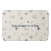 Tapis De Bain Crème Marine Bleu Ancre nautique Shells Beach (Devant)