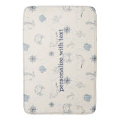 Tapis De Bain Crème Marine Bleu Ancre nautique Shells Beach (devant Vertical)