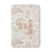 Tapis De Bain Crème Marron Boho Bohème   (Devant (Vertical))