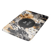 Tapis De Bain Crème noire blanche léopard animal Anniversaire (Angle)
