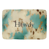 Tapis De Bain Crème Turquoise Gold Southwest Cowhide (Devant)