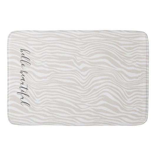 Tapis De Bain Crème Zebra Imprimer personnalisée (Devant)