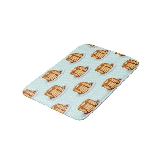 Tapis De Bain Crêpes avec sirop d'érable et Motif Polkadot (Angle)