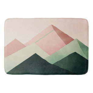 Tapis De Bain Crête Pastel – Paysage de Montagne Géométrique #1