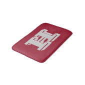 Tapis De Bain Crimson and White Varsity Letter Style Monogram (Angle)