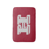 Tapis De Bain Crimson and White Varsity Letter Style Monogram (Devant (Vertical))