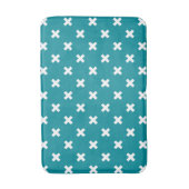 Tapis De Bain Crochets blancs sur turquoise (Devant (Vertical))