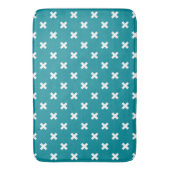 Tapis De Bain Crochets blancs sur turquoise (devant Vertical)