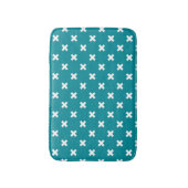 Tapis De Bain Crochets blancs sur turquoise (Devant (Vertical))