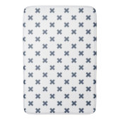 Tapis De Bain Crochets bleu-gris sur blanc (devant Vertical)