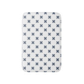 Tapis De Bain Crochets bleu-gris sur blanc (Devant (Vertical))