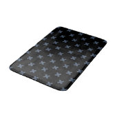 Tapis De Bain Crochets bleu-gris sur noir (Angle)