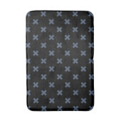 Tapis De Bain Crochets bleu-gris sur noir (Devant (Vertical))