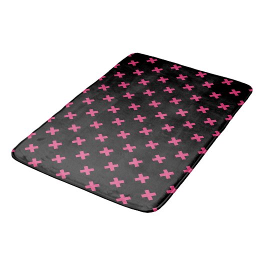 Tapis De Bain Crochis Fuchsia sur noir (Angle)