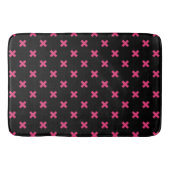 Tapis De Bain Crochis Fuchsia sur noir (Devant)