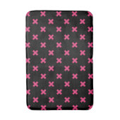Tapis De Bain Crochis Fuchsia sur noir (Devant (Vertical))
