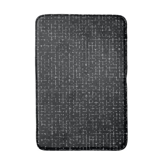 Tapis de bain croisé croustillant noir et gris (Devant (Vertical))