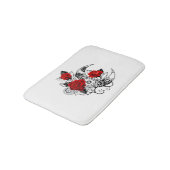 Tapis De Bain Croissant mécanique avec roses rouges (Angle)