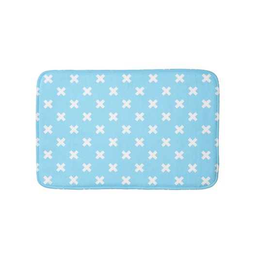 Tapis De Bain Croix blanche sur le bleu bébé (Devant)