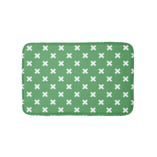 Tapis De Bain Croix blanche sur le vert