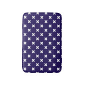 Tapis De Bain Croix blanches sur bleu marine (Devant (Vertical))
