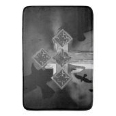 Tapis De Bain Croix gothique Lune GraveYard avec Corbeaux (devant Vertical)