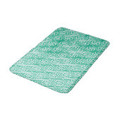 Tapis De Bain Croix médiévale Damask - Turquoise et blanc (Angle)