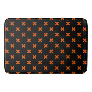 Tapis De Bain Croix orange sur le noir