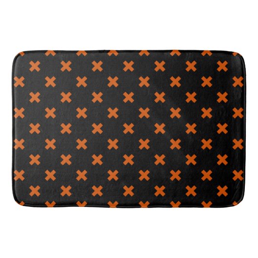 Tapis De Bain Croix orange sur le noir (Devant)