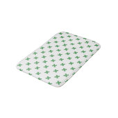 Tapis De Bain Croix verte coutures sur blanc (Angle)