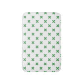 Tapis De Bain Croix verte coutures sur blanc (Devant (Vertical))