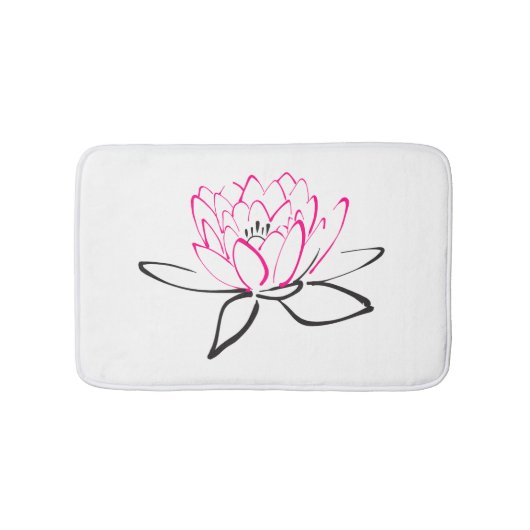 Tapis De Bain Croquis d'une fleur de lotus (Devant)