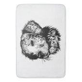 Tapis De Bain Croquis en tête de canine (devant Vertical)