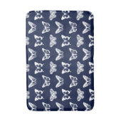 Tapis De Bain Croquis papillon, bleu marine et blanc (Devant (Vertical))