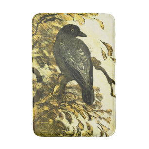 Tapis De Bain Crow vintage Perché sur une branche Theo van Hoyte