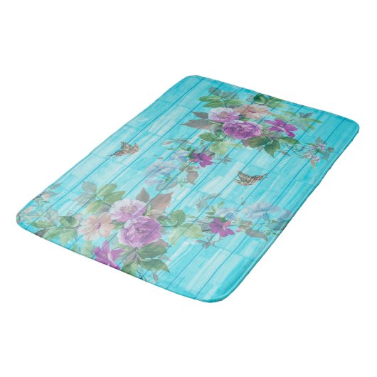 Tapis De Bain Cru de turquoise (Angle)