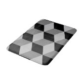 Tapis De Bain Cube Grand Motif noir & gris (Angle)